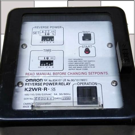 Omron Reverse Power Relay K2wr R S5