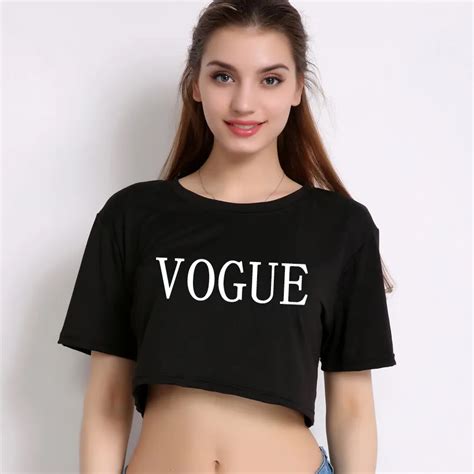 Summer Black White Short Tshirt Women Vogue Printed T Shirt Women Crop