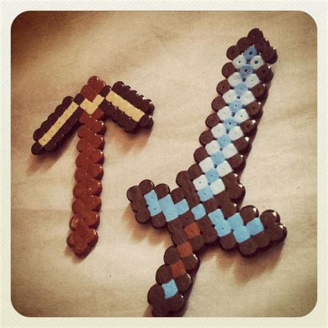 Minecraft Weapons And Tools Perler Bead Design By Pixelcovedesign On