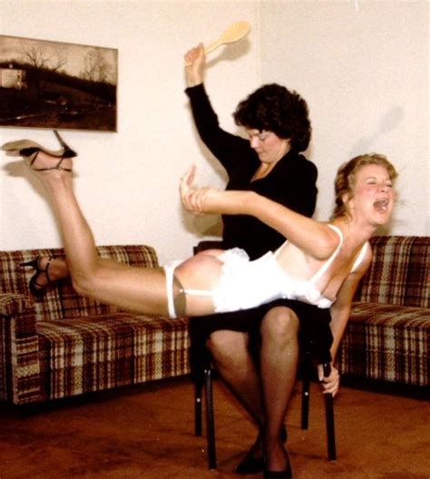 Debbie Getting A Bare Bottomed Hairbrush Spanking From Her Mother Nu