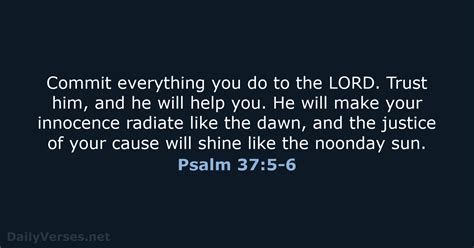 August 14, 2022 - Bible verse of the day (NLT) - Psalm 37:5-6