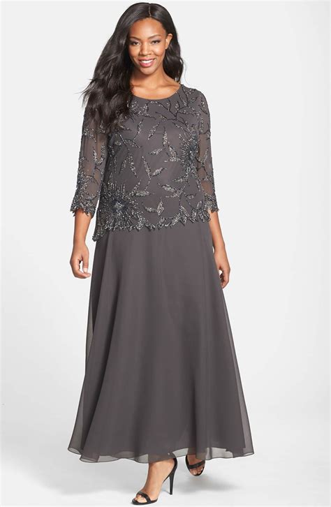 J Kara Embellished Mock Two Piece Gown Plus Size Nordstrom Two