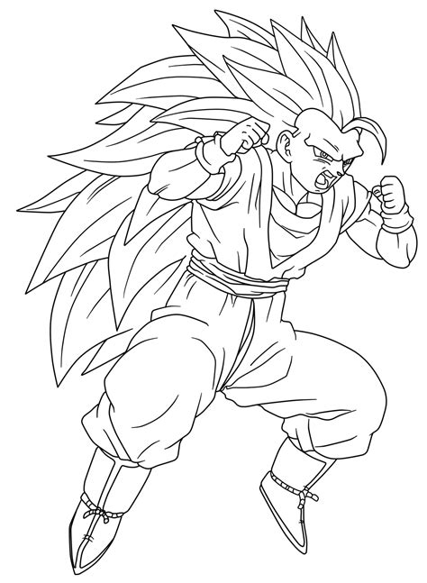 Sketch Of Goku Ssj3 Coloring Pages