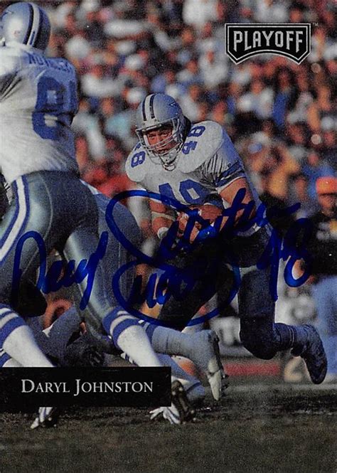 Daryl Moose Johnston Autographed Football Card Dallas Cowboys 1992