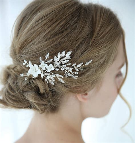 Sweetv Pearl Wedding Hair Clip Comb Barrette Flower