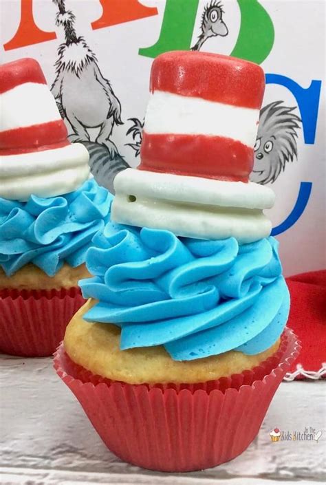 Cat In The Hat Cupcakes For Dr Seuss Day In The Kids Kitchen