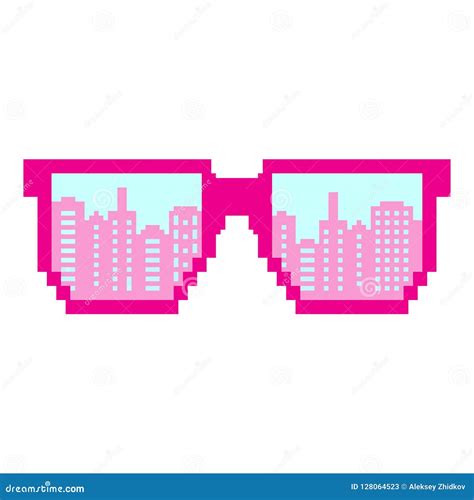 Pixel Art Pixel Sunglasses Flat Design Style Modern Flat Icon In
