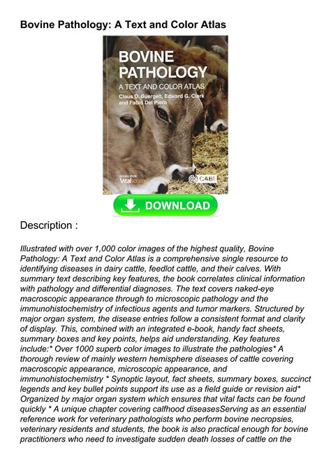 Downloadpdf Bovine Pathology A Text And Color Atlas By Rebe Margono