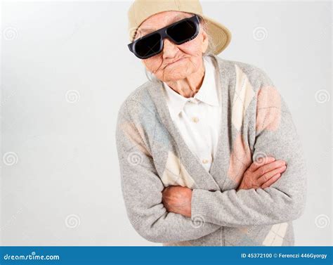 Cool Grandma Stands For Her Right Stock Photo Image Of Bohemian