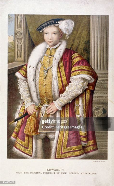 Edward Vi King Of England C1552 King Edward Vi Is Wearing A Flat
