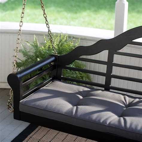 5 Ftclassic Eucalyptus Wood Outdoor Porch Swing With Cushion In