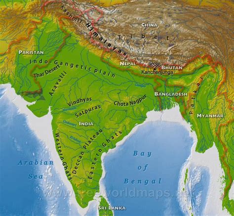India Physical Map Hd Physical Map Of India Hd Southern Asia Asia