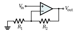 It provides an amplified signal which is out of phase with the applied input. File:Op-Amp Non-Inverting Amplifier.svg