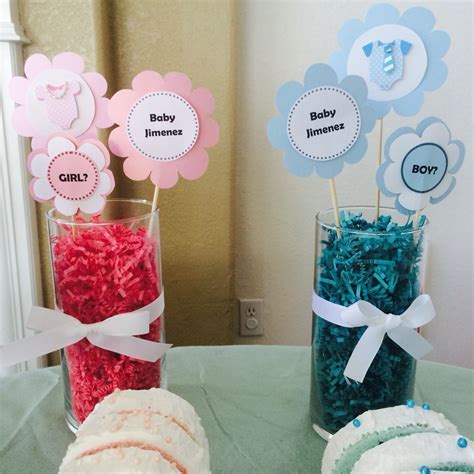 diy centerpieces for gender reveal party gender reveal decorations gender reveal party