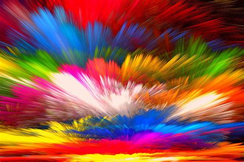 Hd Wallpaper Abstract Art Squirt Paint Brush Multi Colored