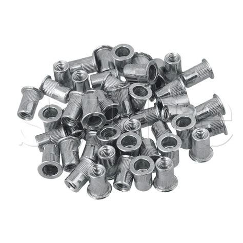 Aviation M6 Threaded Flat Head Aluminum Rivet Nut 6mm Pack Of 25 In Nuts From Home Improvement