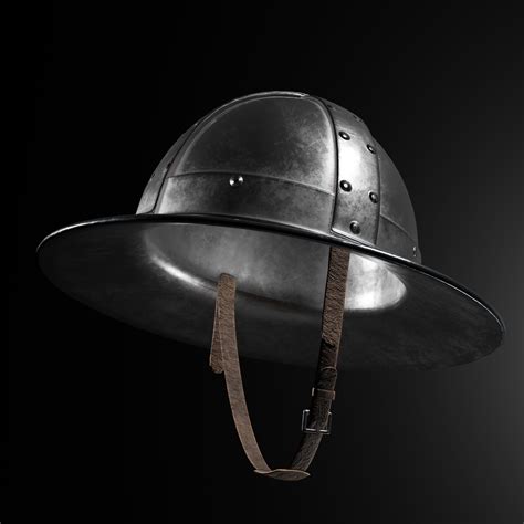 3d Model Kettle Medieval Helmet Vr Ar Low Poly Cgtrader