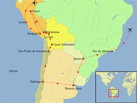 Stepmap Reise 2012 Landkarte Für Südamerika