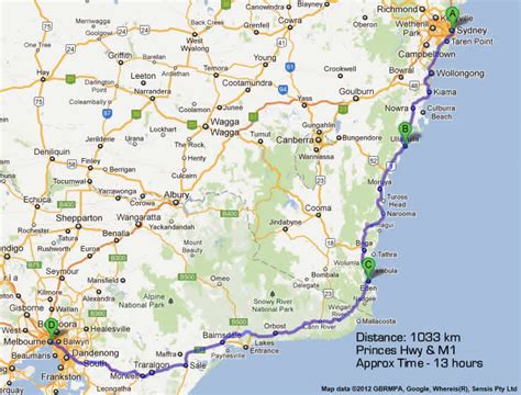 Road Maps Melbourne To Sydney Nsw Eden To Melbourne Road Map 2