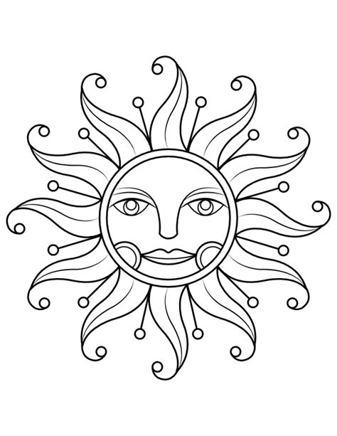 Instant Download Sun Summer Coloring Page Adult Coloring Page
