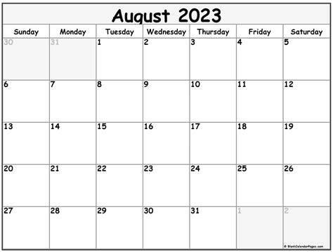 August 2023 Calendar Free Printable Calendar Templates Images And