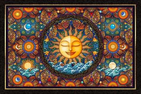 Sunshine Healing Celestial Tapestry Wall Hanging By Dan Etsy Sun And
