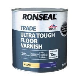 Durable and easy to clean. Ronseal Trade Ultra Tough Floor Varnish Clear Satin 2.5L