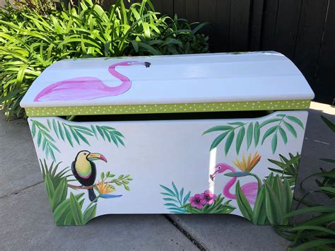 Hand Painted Toy Box Childs Toy Box Hand Painted Kids Furniture