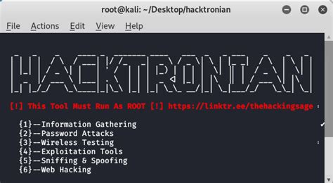 Hacktronian All In One Hacking Tool For Linux And Android Geeksforgeeks