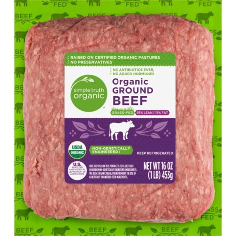 Simple Truth Organic™ 85 Lean Grass Fed Ground Beef 1 Lb King Soopers