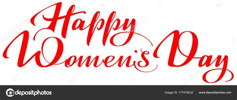 Happy womens day lettering text for greeting card — Stock Vector