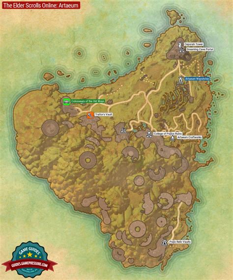 Artaeum Map The Elder Scrolls Online Guide