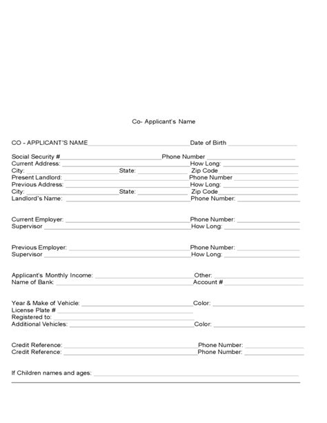 Application Form For Prospective Tenant Free Download