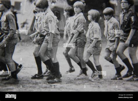 Fine 70s Vintage Black And White Photography Of The Boy Scouts Camping