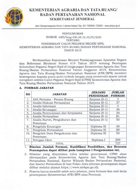 Latihan dasar calon pegawai negeri sipil. Kuota Formasi CPNS Tahun 2019 Kementerian ATR/BPN - Lowongan Kerja Kalimantan Tengah