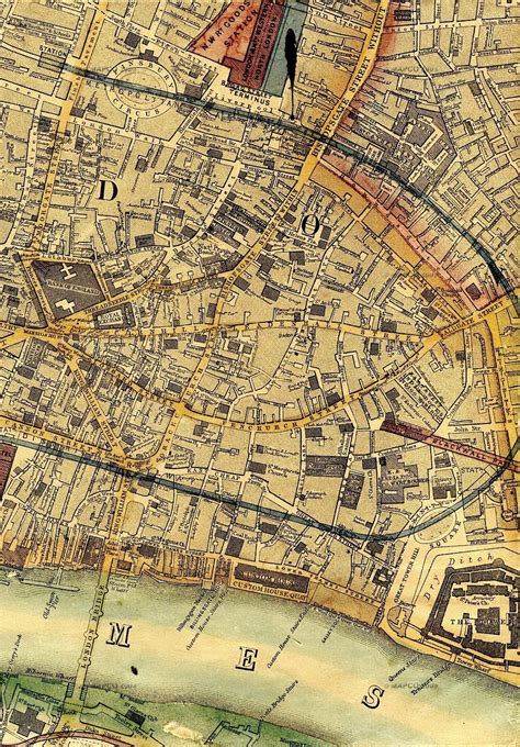 Click Here For An Enlarged Map Image London Map Old London Vintage