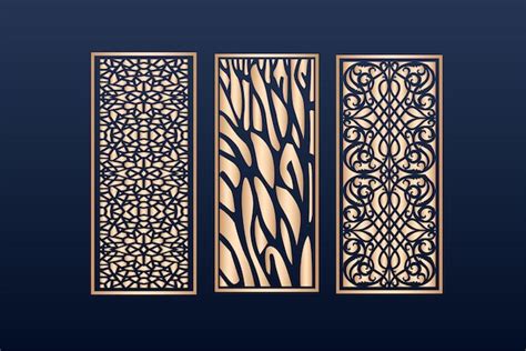Premium Vector Decorative Laser Cut Panels Template With Abstract