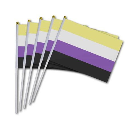5 Non Binary Enby Pride Hand Flags ⋆ Pride Shop Nz