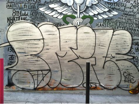 La Graffiti Crew Tags Sf Vets Mural On Shannon Street Indybay