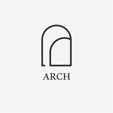Arcos Línea Arte Icono Logo Con Combinar Letra Un R C H Arco Logo