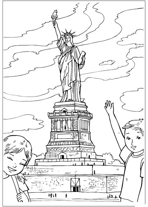 This cover is made with liberty london fabric's own tana lawn. Coloring page - Statue Of Liberty