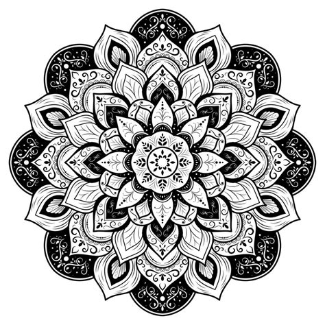 Decorative Black And White Floral Mandala 1228368 Vector Art At Vecteezy