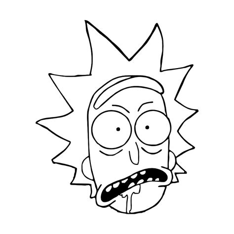 Line Drawing Rick And Morty Outline Drawing Easy
