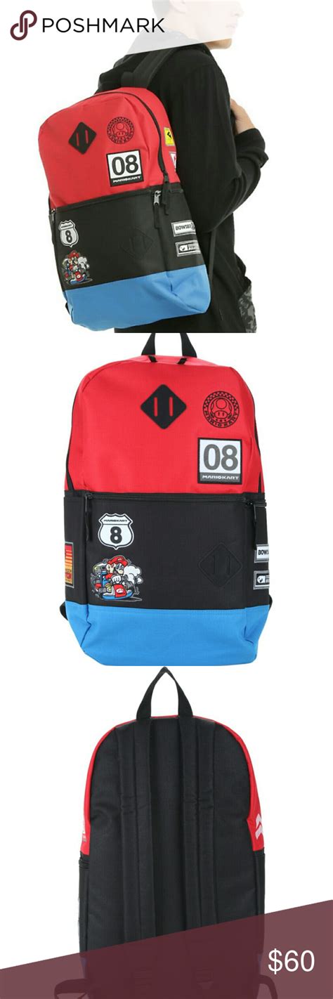 Mario Kart Backpack Backpacks Blue Flats Mario Kart
