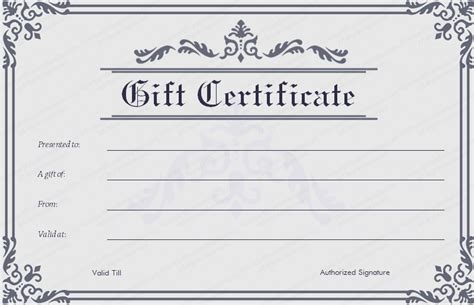 Formal Frame Gift Certificate Template