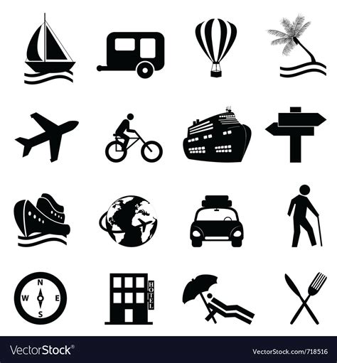 Travel Icons Royalty Free Vector Image Vectorstock