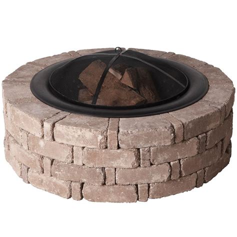 Home depot designed fire pit uses 72 rumble stones, 36 large and 36 smaller plus the steel insert. Pavestone 45.8 in. x 14 in. RumbleStone Round Fire Pit Kit ...