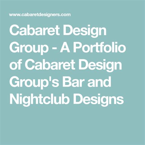 Cabaret Design Group A Portfolio Of Cabaret Design Group S Bar And Nightclub Designs