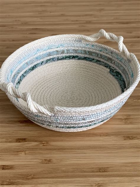Coiled Rope Bowl Rope Crafts Coiled Fabric Bowl Coiled Fabric Basket