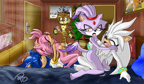 Rule Babes Girls Amy Rose Anthro Background Blaze The Cat Cat